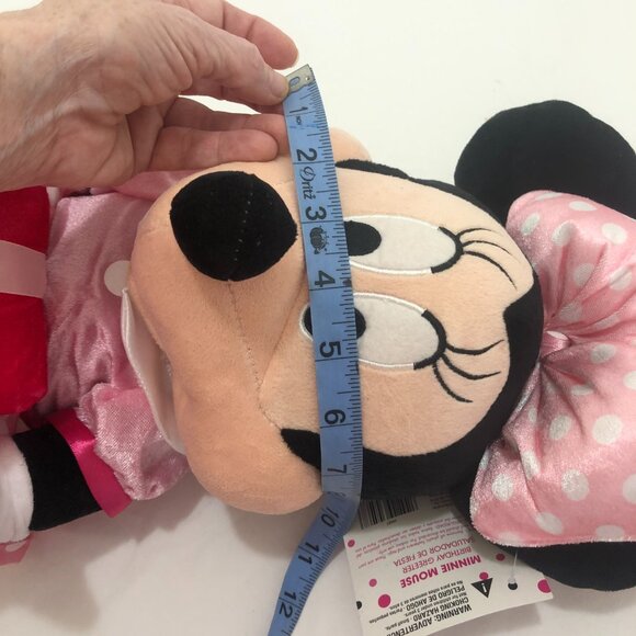 NWT Disney Minnie Mouse Plush Birthday Greeter with Pink Polka Dot Bow 22" Tall - Picture 13 of 14